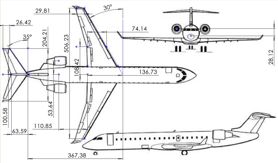 Bombardier Aircraft Aerodynamic Dimensional Study